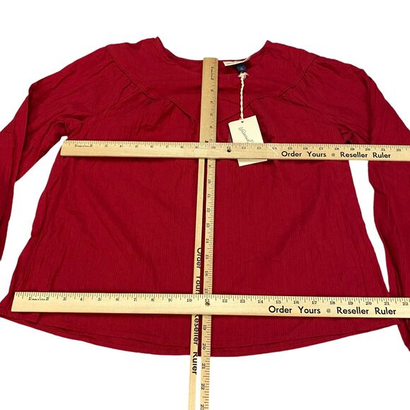Universal Thread Women's Size XS Long Sleeve Blouse Top Red Peasant Prairie NWT - Picture 4 of 15